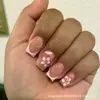 Flores branco blush puro querem unhas postiças brancas frescas e adoráveis acabadas atacado armadura usável removível transfronteiriça