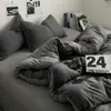 Juego de Ropa de Cama de Cuatro Piezas Grado Madre y Bebé Nueva Sábana de Algodón Puro Funda Nórdica Funda de Almohada Juego de Tres Piezas para Dormitorio de Estudiante 4