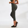 Calça de Yoga Feminina com Bolso Fitness Corrida Esportes Stretch Secagem Rápida Cintura Alta Levanta Bumbum Justa Curta 92303