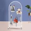 Em estoque atacado piso vertical ferro malha rack semi-circular decoração de casamento jardim de infância obras exibição dobrável