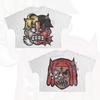 Camiseta Oversize de Manga Corta Estampado Plano de Personaje de Dibujos Animados Gótico Harajuku para Hombres y Mujeres, Top de Algodón Puro Hip-Hop Venta al por Mayor