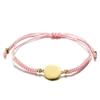 Pulsera de cuerda trenzada ajustable multicolor de gran venta para parejas, acero inoxidable tejido a mano diy, pulsera de cuerda roja con cuentas redondas