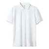 Camisa Polo de Algodão Puro Personalizada Manga Curta Logo Respirável Absorvente de Suor Bordada Camiseta de Trabalho Masculina Verão