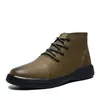Botas Martin de couro com solado de borracha, moda plus size para todas as estações, combinam com tudo, sapatos masculinos