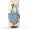 Bolso de Mano de Mezclilla Lavada Estilo Retro Transfronterizo para Mujer, Bolso Tote de Gran Capacidad para Viajes, Bolso de Hombro Cruzado