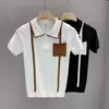 Camisa Polo Masculina de Manga Curta com Lapela Tendência Verão Camiseta Estilo Coreano Slim Tendência 2024 Nova Camiseta Versátil Top