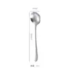 Cuchara de Acero Inoxidable Gruesa Vajilla para Comida Occidental Hotel Juego de Cuchillo y Tenedor para Steak Cuchara Redonda para el Hogar Cuchara para Café Lista para Usar