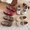 Zapatos de Cuero para Niñas 2026 Primavera y Otoño Nuevos Estilo Coreano Zapatos de Princesa para Niños Suela Suave Zapatos Planos para Bebé Niña con Lazo