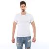 Playera de Manga Corta para Hombre Algodón Lycra Color Sólido Cuello V Redondo Ajustada Simple Moda Casual Ropa de Hombre