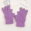 Guantes de punto de imitación de piel de visón de dos dedos con forro polar, hilo grueso, compatibles con pantalla táctil, para hombres, mujeres, estudiantes, ciclismo, guantes cálidos de invierno
