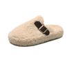 Baotou Mao Mao Chinelos Femininos Outer Wear 2024 Novo All-match Outono e Inverno Grosso Slip-on Sapatos Preguiçosos Pequenos Chinelos de Algodão Europeus Perfumados