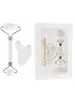 Conjunto de Ferramentas Massageadoras Faciais de 2 Peças Mais Vendido Transfronteiriço Ferramenta Raspador em Formato de Coração Rolo Massageador de Duas Cabeças com Caixa de Presente Agora