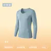 Ropa interior térmica de modal Lan Jing clase A para mujer 10A acrílico antibacteriano cuello redondo capa base conjunto cálido otoño e invierno para hombre