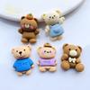 Accesorios de resina para bricolaje, venta al por mayor, funda para teléfono móvil, accesorios de bricolaje, material hecho a mano, tocado, pegatinas para taza de agua, tacto mate, oso naranja