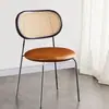 Cadeira de Jantar Tecida em Rattan para Casa Nórdica Cadeira Vintage Bauhaus Cadeira de Madeira Maciça para Mesa de Jantar Cadeira com Encosto para Restaurante Cadeira para Penteadeira de Quarto