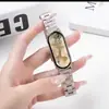 A Nova Série de Cores Starlight é Adequada para Pulseiras do Relógio Xiaomi Mi Band 8/9, Pulseiras de Relógio Inteligente com NFC de Aço Inoxidável Metálico
