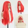 Peluca de Encaje Frontal de Color Sólido para Mujer Estilo Europeo y Americano, Cabello Largo y Liso, Fibra Química, Seda de Alta Temperatura, Cubre-Cabeza, Fabricante, Venta al por Mayor