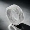 Popular Joyería de Amazon Talla Americana Estándar Anillo Deformable de Malla Trenzada de Acero de Titanio 8 mm Galvanizado al Vacío No se Desvanece