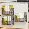 Organizador de filme plástico para porta de armário de cozinha, montado na parede, para guardar itens dentro da porta do armário, porta-temperos, prateleira de armazenamento multifuncional