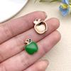 Colgante de Fruta Estéreo Artificial de Resina DIY Fresa Pequeña Naranja Manzana Llavero Pulsera Accesorios de Joyería