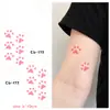Adesivo Tatuagem Patinha de Gatinho Rosa Fofo Impermeável Feminino Longa Duração High-End Colorido Pulso Braço Clavícula Mini