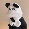 Chapéu e Cachecol Infantis Novo Estilo Coreano Quente Espessado Pelúcia Panda Fofo Super Fofo Chapéu com Proteção para Orelhas de Bebê Inverno