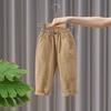Pantalones de Algodón para Niños 2024 Primavera y Otoño Nuevos Infantiles Guapos de Moda Marca Casual Pantalones de Bebé Comercio Exterior Transfronterizo