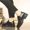 Zapatos de Cuero de Vaca de Moda para Hombre que Aumentan la Altura Clásicos para Exteriores de Cuero Genuino Suela Gruesa Cómodos Versátiles Zapatos Casuales
