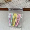 Novo estilo coreano gota d'água onda bolinhas franja de menina grampo quebra-cabeça bolsa xadrez infantil colorido clip lateral quebra-cabeça acessórios de cabelo