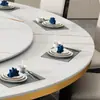 Suministro Directo de Fábrica Mesa de Comedor Eléctrica de Hotel para 20 Personas, Mesa Redonda Grande de Nuevo Estilo Chino con Cubierta de Piedra, A Prueba de Fuego para Salón Privado de Restaurante