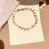 Pulseira de Cubos de Açúcar Irregulares Coloridos Arco-Íris Estilo Vogu Luxuoso - Joia Elegante e Estilosa