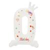 Globo digital de película de aluminio de corona blanca de 32 pulgadas de pie al por mayor decoración para fiesta de cumpleaños infantil accesorios para fotos