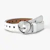 Cinturón de Cuero Nuevo para Mujer Casual Versátil Hueco Delgado Decorativo Simple Moda Hebilla de Pin Cinturón Venta al por Mayor de Fábrica
