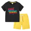 Camiseta para Niños 2026 Verano Nuevo Comercio Exterior Ropa para Niños Ins Estilo Coreano Algodón Manga Corta y Pantalones Cortos para Niños Conjunto de Dos Piezas