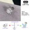 Clavo para Hélice de Hueso de Oreja de Aleación de Titanio G23 de 1.2 mm de Espesor con Diseño de Pentagrama de Circonio Copo de Nieve, Pendiente para Perforación con Rosca Interna