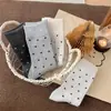 Calcetines de Lana de Puntos para Mujer Otoño e Invierno Calcetines Gruesos de Cachemira Calcetines Japoneses Vintage de Media Caña Apilados Calcetines de Puntos para Mujer de Corea del Sur