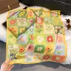 Novo estilo de primavera e verão lenço quadrado de cetim para dachshund brincalhão 70 lenço de seda estampa de animal de estimação fofa lenço de cabeça lenço versátil japonês e coreano