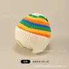 Gorro de Punto para Niños Otoño e Invierno Lindo Pompón de Pelo Cálido a Prueba de Viento Gorro de Lana Oso de Dibujos Animados Etiqueta de Tela para Niños y Niñas