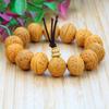 Pulseras al por mayor de semillas de Bodhi de hueso de durazno natural, pulseras de semillas de durazno, pulseras de cuentas de hueso de durazno, joyería de alta venta para viajes a templos