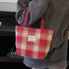 Bolso de Hombro a Cuadros de Gran Capacidad para Mujer 2026 Nuevo Estilo Coreano Bolso Tote Versátil para Mujer Bolso de Mano de Nicho a la Moda para Mujer