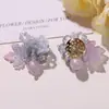 Nuevos pendientes de flor de cristal con cuentas de hoja de arce morada degradada de verano, pinzas para el pelo, broches, accesorios de flor para zapatos