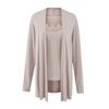 Puro Deseo Sexy Chica Caliente Traje de Temperamento Casual para Mujer Otoño Empalme de Encaje Tirantes Exterior Cardigan de Manga Larga Conjunto de Dos Piezas
