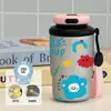 Nova caneca térmica e que mantém o frio, design de maçã arco-íris com ponto vermelho, um presente para meninas, portátil para uso ao ar livre, caneca de café estilosa para estudantes