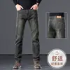 Jeans preto de alta qualidade para outono para homens, calça reta, novo modelo 2026, calça masculina para meia-idade, calça masculina de primavera e outono
