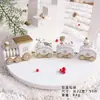 Presente de Natal brinquedo infantil carro pequeno trem artesanato de madeira para mesa decorações de Natal trem de madeira