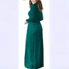 Otoño e Invierno 2021 Vestido de Bolsillo de Manga Larga Vestido Amazon AliExpress Color Sólido Vestido Largo