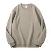 Moletom austríaco de fleece com gola redonda, 400g, para homens, suéter de gola redonda para casais, outono e inverno, moletom de fleece preto solto de manga longa