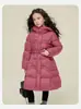 Ropa de Invierno para Niñas Chaqueta Versión Extendida Ropa de Algodón con Relleno de Plumón Chica Elegante de 8 a 14 Años Ropa de Algodón hasta la Rodilla Chaqueta de Algodón de Alta Calidad Moderna