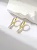 Brincos Minimalistas, Únicos e Versáteis Europeus e Americanos Mais Vendidos Transfronteiriços com Senso de Design, Brincos de Nicho com Sensação de Alto Padrão, Acessórios Estilo Ins