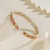 Pulseira de Prata Pura 9999 com Esmalte Pintado a Ouro Floral Estilo Novo Chinês como Presente para Namorada no Festival Qixi